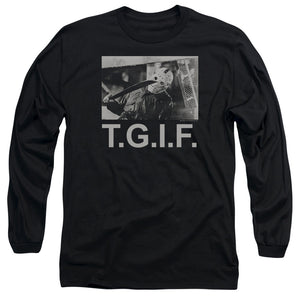 AN OFFCIALLY LICENSED FRIDAY THE 13TH TGIF MEN'S LONG SLEEVE T-SHIRT BLACK