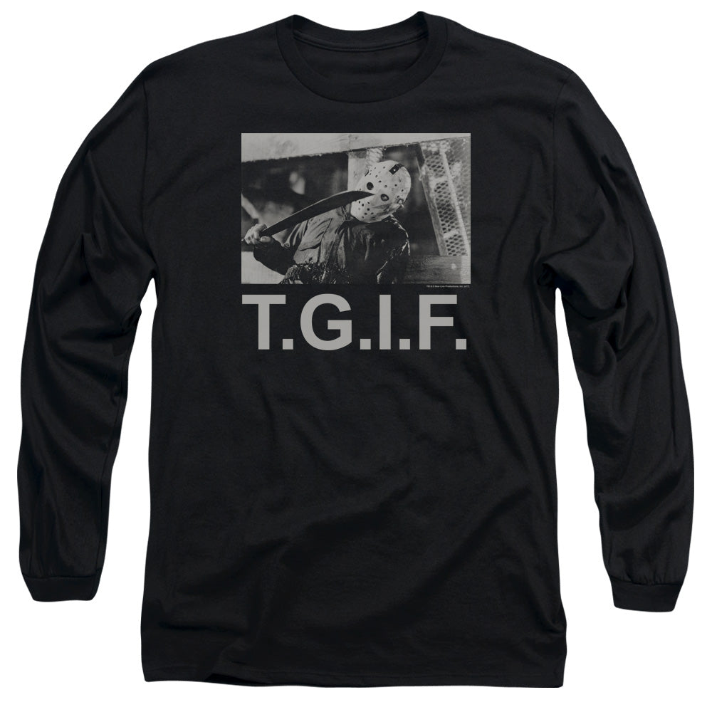 AN OFFCIALLY LICENSED FRIDAY THE 13TH TGIF MEN'S LONG SLEEVE T-SHIRT BLACK