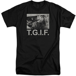 AN OFFCIALLY LICENSED FRIDAY THE 13TH TGIF MEN'S TALL FIT T-SHIRT BLACK