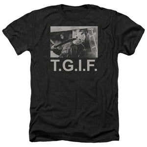 AN OFFCIALLY LICENSED FRIDAY THE 13TH TGIF MEN'S HEATHER T-SHIRT CHARCOAL