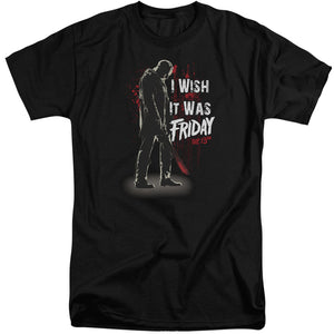 AN OFFCIALLY LICENSED FRIDAY THE 13TH I WISH IT WAS FRIDAY MEN'S TALL FIT T-SHIRT BLACK