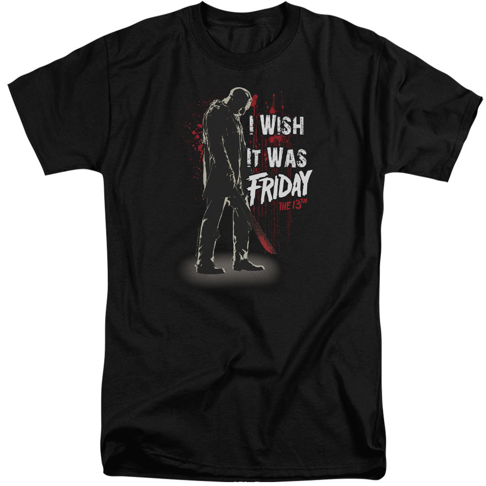 AN OFFCIALLY LICENSED FRIDAY THE 13TH I WISH IT WAS FRIDAY MEN'S TALL FIT T-SHIRT BLACK