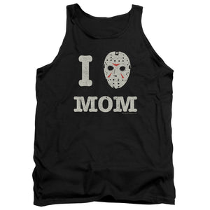 AN OFFCIALLY LICENSED FRIDAY THE 13TH MOMMAS BOY ADULT UNISEX TANK TOP BLACK