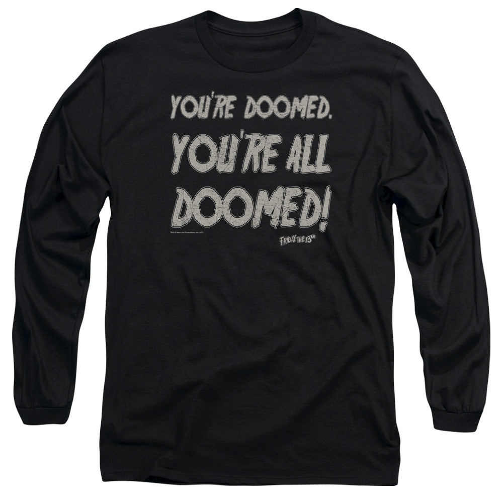 AN OFFCIALLY LICENSED FRIDAY THE 13TH DOOMED MEN'S LONG SLEEVE T-SHIRT BLACK