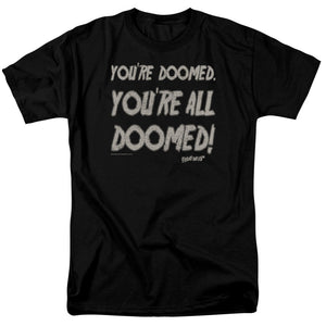 AN OFFCIALLY LICENSED FRIDAY THE 13TH DOOMED MEN'S REGULAR FIT T-SHIRT BLACK