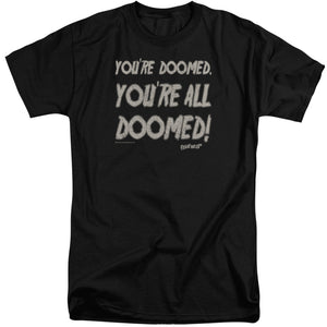 AN OFFCIALLY LICENSED FRIDAY THE 13TH DOOMED MEN'S TALL FIT T-SHIRT BLACK