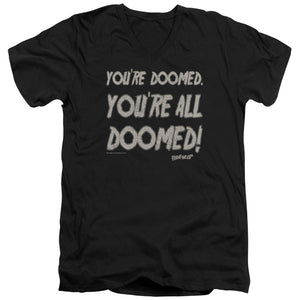 AN OFFCIALLY LICENSED FRIDAY THE 13TH DOOMED MEN'S V-NECK T-SHIRT BLACK