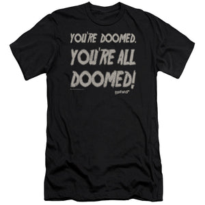 AN OFFCIALLY LICENSED FRIDAY THE 13TH DOOMED MEN'S PREMIUM SLIM FIT T-SHIRT BLACK
