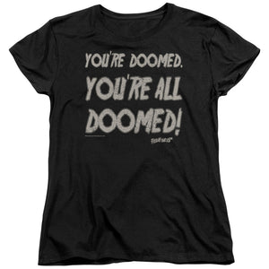 AN OFFCIALLY LICENSED FRIDAY THE 13TH DOOMED WOMEN'S REGULAR FIT T-SHIRT BLACK