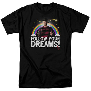 AN OFFCIALLY LICENSED FRIDAY THE 13TH FOLLOW YOUR DREAMS MEN'S REGULAR FIT T-SHIRT BLACK