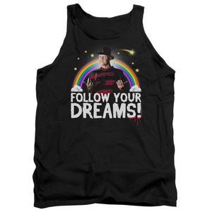 AN OFFCIALLY LICENSED FRIDAY THE 13TH FOLLOW YOUR DREAMS ADULT UNISEX TANK TOP BLACK