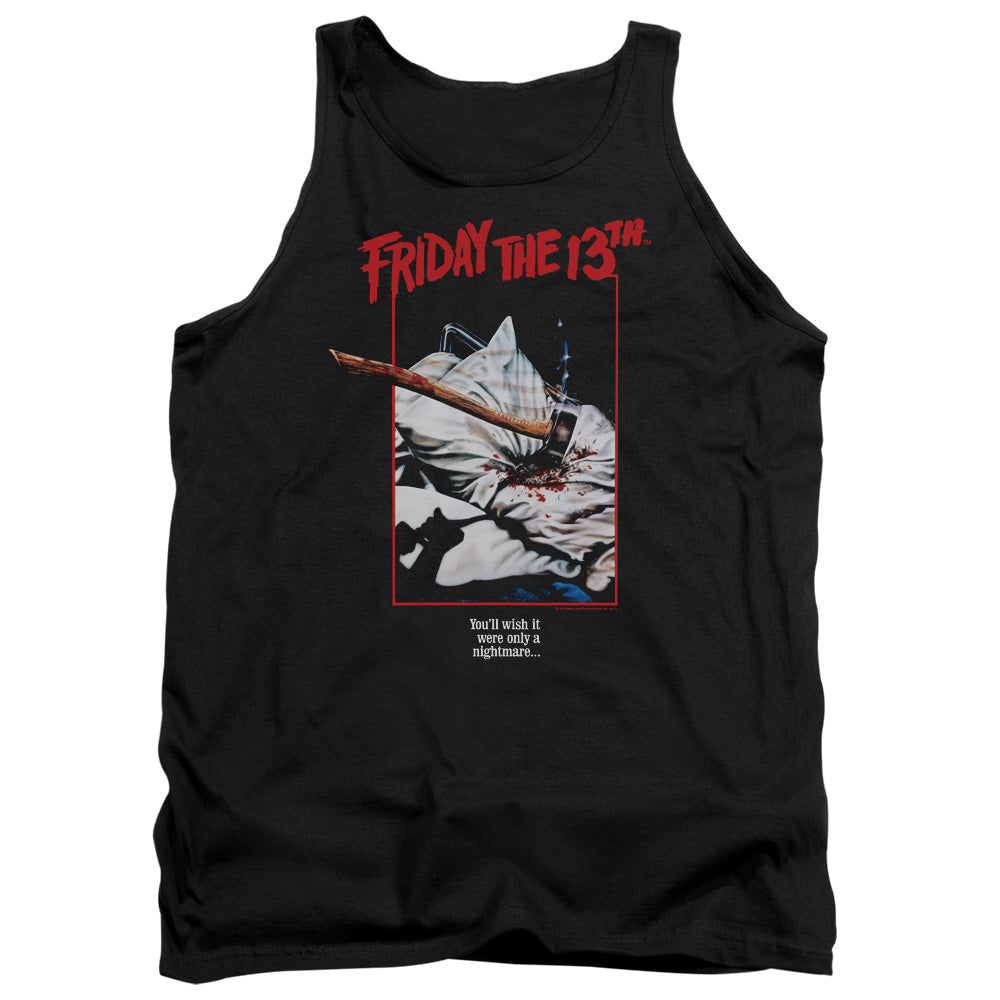 AN OFFCIALLY LICENSED FRIDAY THE 13TH AXE POSTER ADULT UNISEX TANK TOP BLACK