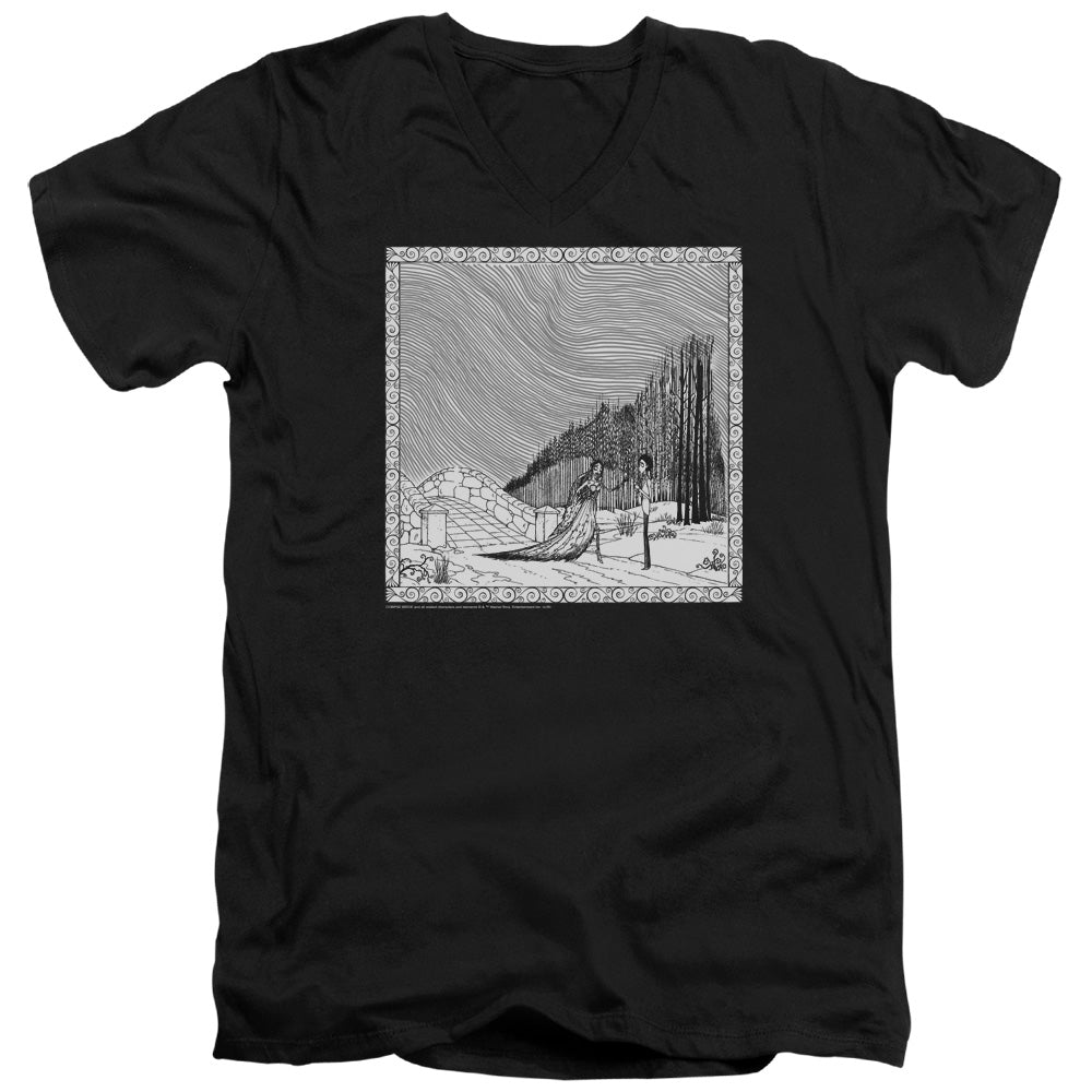 AN OFFCIALLY LICENSED CORPSE BRIDE MY DARLING MEN'S V-NECK T-SHIRT BLACK