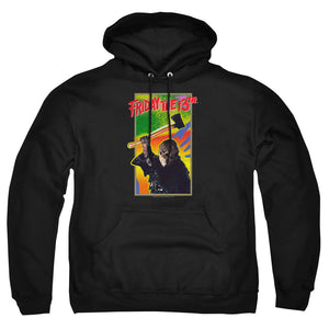AN OFFCIALLY LICENSED FRIDAY THE 13TH RETRO GAME ADULT UNISEX PULLOVER HOODIE BLACK
