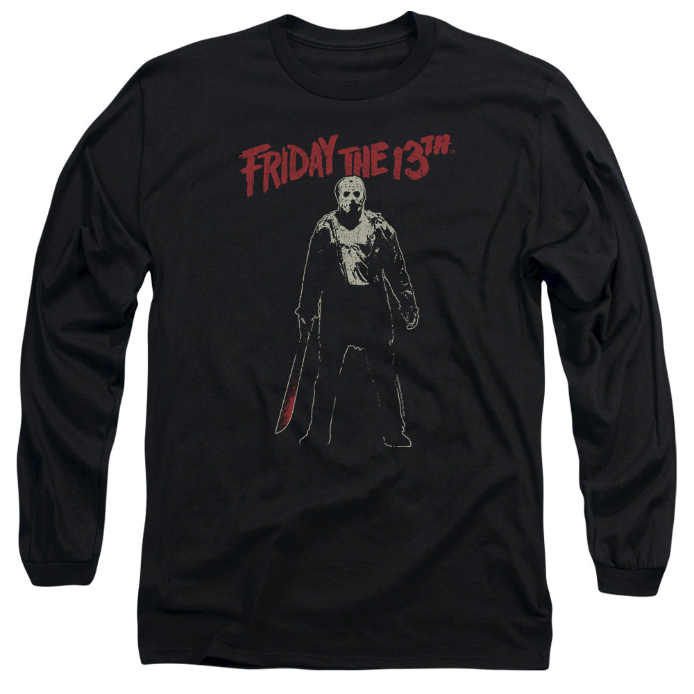 AN OFFCIALLY LICENSED FRIDAY THE 13TH CHCHCH AHAHAH MEN'S LONG SLEEVE T-SHIRT BLACK