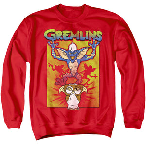 AN OFFCIALLY LICENSED GREMLINS BE AFRAID ADULT UNISEX CREWNECK SWEATSHIRT RED