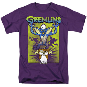AN OFFCIALLY LICENSED GREMLINS BE AFRAID MEN'S REGULAR FIT T-SHIRT PURPLE