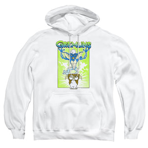 AN OFFCIALLY LICENSED GREMLINS BE AFRAID ADULT UNISEX PULLOVER HOODIE WHITE