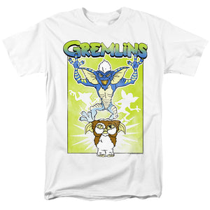 AN OFFCIALLY LICENSED GREMLINS BE AFRAID MEN'S REGULAR FIT T-SHIRT WHITE