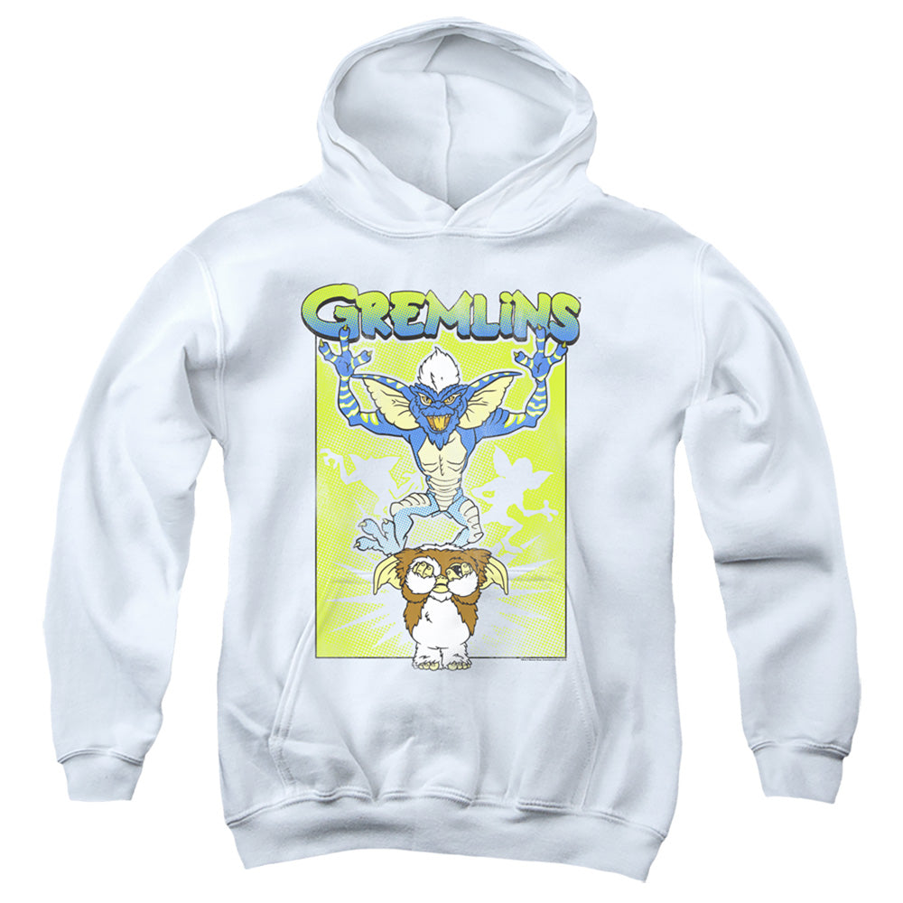 AN OFFCIALLY LICENSED GREMLINS BE AFRAID YOUTH HOODIE WHITE
