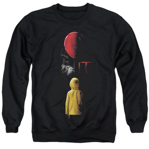 AN OFFCIALLY LICENSED IT 2017 RED BALLOON ADULT UNISEX CREWNECK SWEATSHIRT BLACK