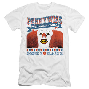 AN OFFCIALLY LICENSED IT 1990 THE DANCING CLOWN MEN'S PREMIUM SLIM FIT T-SHIRT WHITE