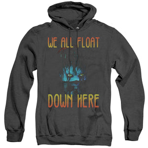 AN OFFCIALLY LICENSED IT 2017 WE ALL FLOAT DOWN HERE ADULT UNISEX HEATHER PULLOVER HOODIE BLACK