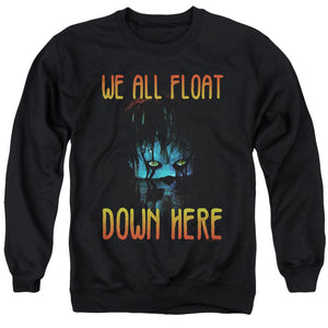AN OFFCIALLY LICENSED IT 2017 WE ALL FLOAT DOWN HERE ADULT UNISEX CREWNECK SWEATSHIRT BLACK