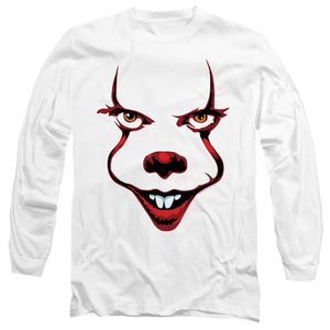 AN OFFCIALLY LICENSED IT 2019 SMILE MEN'S LONG SLEEVE T-SHIRT WHITE