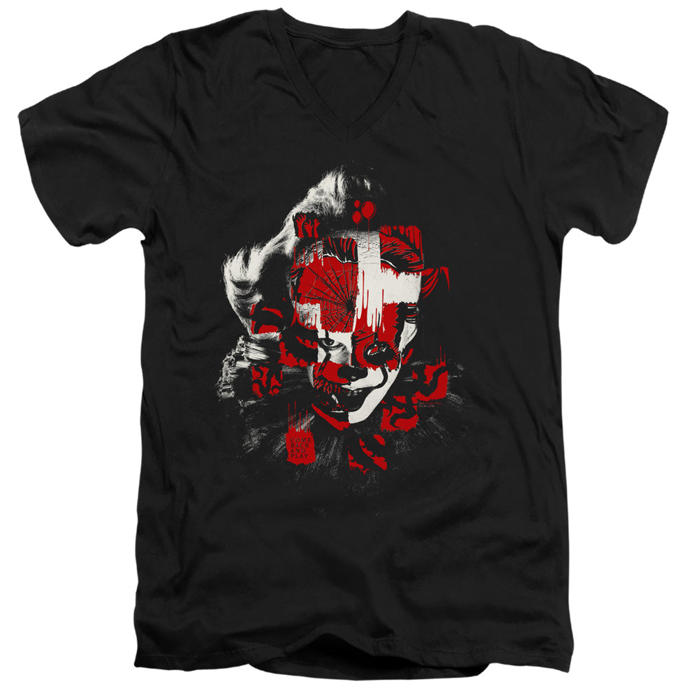AN OFFCIALLY LICENSED IT 2019 COME BACK MEN'S V-NECK T-SHIRT BLACK