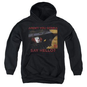 AN OFFCIALLY LICENSED IT 1990 HELLO YOUTH HOODIE BLACK