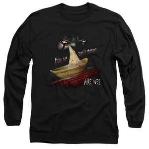 AN OFFCIALLY LICENSED IT 2017 NOW WE ARENT STRANGERS MEN'S LONG SLEEVE T-SHIRT BLACK