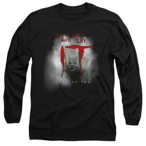 AN OFFCIALLY LICENSED IT 2019 COME BACK AND PLAY MEN'S LONG SLEEVE T-SHIRT BLACK