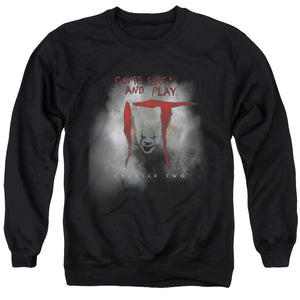 AN OFFCIALLY LICENSED IT 2019 COME BACK AND PLAY ADULT UNISEX CREWNECK SWEATSHIRT BLACK