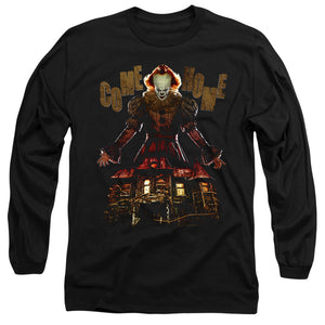 AN OFFCIALLY LICENSED IT 2019 COME HOME MEN'S LONG SLEEVE T-SHIRT BLACK