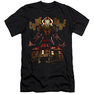 AN OFFCIALLY LICENSED IT 2019 COME HOME MEN'S PREMIUM SLIM FIT T-SHIRT BLACK