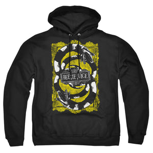 AN OFFCIALLY LICENSED BEETLEJUICE WE GOT WORMS ADULT UNISEX PULLOVER HOODIE BLACK