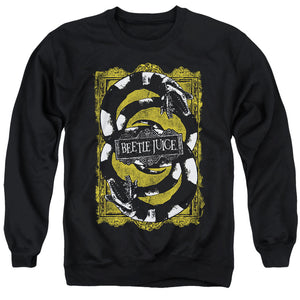 AN OFFCIALLY LICENSED BEETLEJUICE WE GOT WORMS ADULT UNISEX CREWNECK SWEATSHIRT BLACK