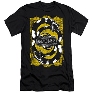 AN OFFCIALLY LICENSED BEETLEJUICE WE GOT WORMS MEN'S PREMIUM SLIM FIT T-SHIRT BLACK