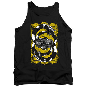 AN OFFCIALLY LICENSED BEETLEJUICE WE GOT WORMS ADULT UNISEX TANK TOP BLACK