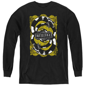 AN OFFCIALLY LICENSED BEETLEJUICE WE GOT WORMS YOUTH LONG SLEEVE T-SHIRT BLACK