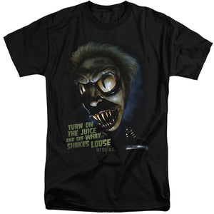 AN OFFCIALLY LICENSED BEETLEJUICE CHUCKS DAUGHTER MEN'S TALL FIT T-SHIRT BLACK