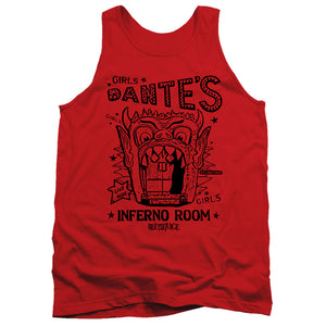 AN OFFCIALLY LICENSED BEETLEJUICE DANTES INFERNO ROOM ADULT UNISEX TANK TOP RED