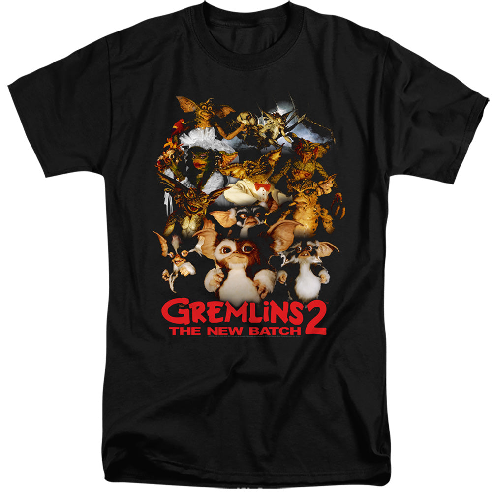 AN OFFCIALLY LICENSED GREMLINS 2 GOON CREW MEN'S TALL FIT T-SHIRT BLACK