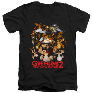 AN OFFCIALLY LICENSED GREMLINS 2 GOON CREW MEN'S V-NECK T-SHIRT BLACK