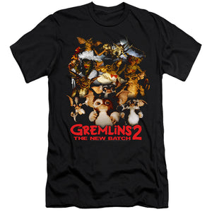 AN OFFCIALLY LICENSED GREMLINS 2 GOON CREW MEN'S PREMIUM SLIM FIT T-SHIRT BLACK