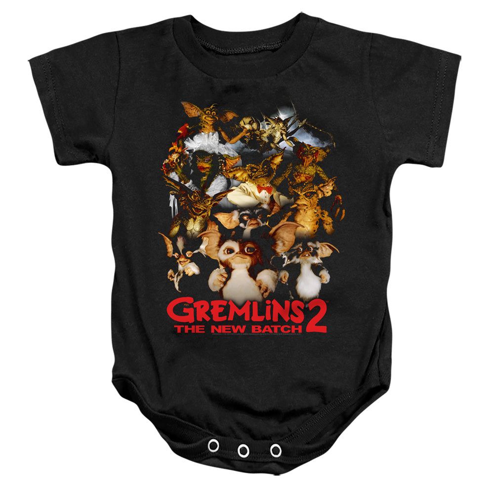 AN OFFCIALLY LICENSED GREMLINS 2 GOON CREW BABY BODYSUIT BLACK