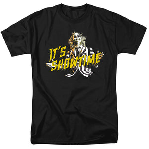 AN OFFCIALLY LICENSED BEETLEJUICE SHOWTIME MEN'S REGULAR FIT T-SHIRT BLACK