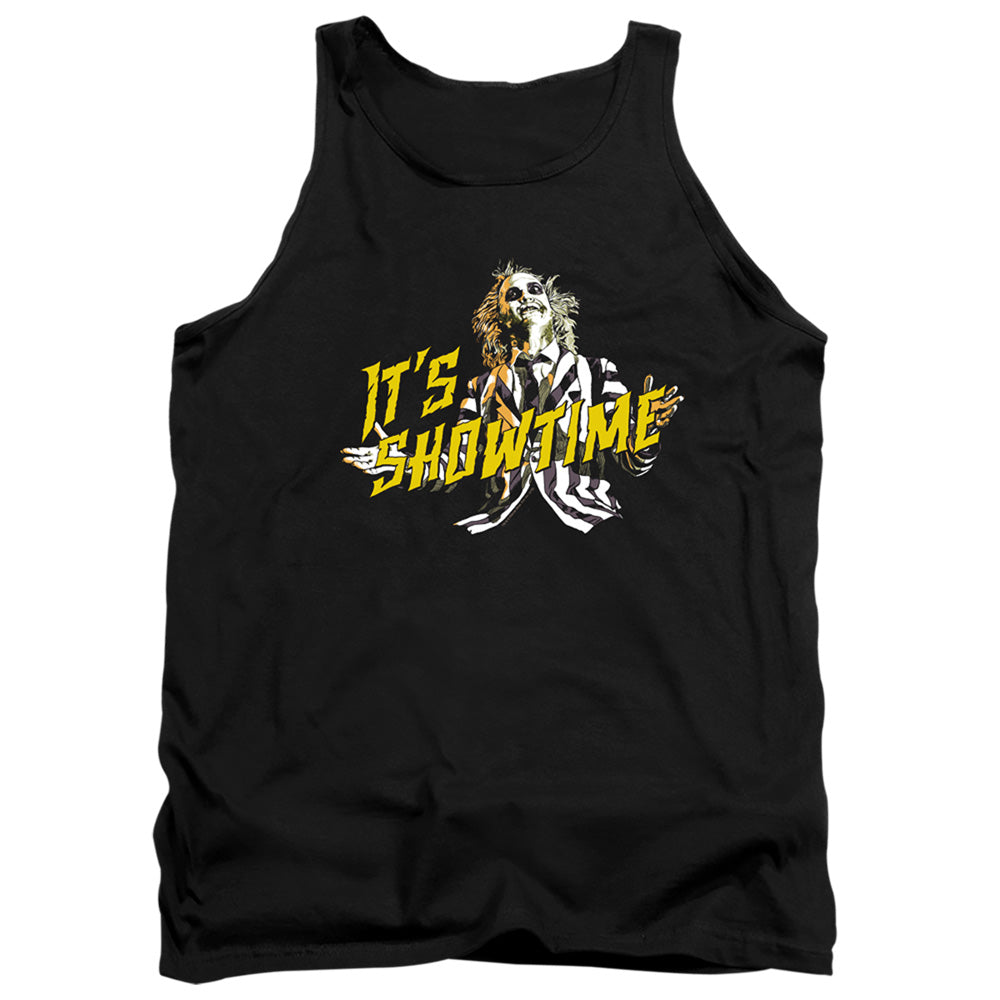 AN OFFCIALLY LICENSED BEETLEJUICE SHOWTIME ADULT UNISEX TANK TOP BLACK
