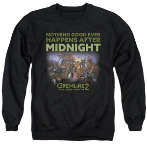 AN OFFCIALLY LICENSED GREMLINS 2 AFTER MIDNIGHT ADULT UNISEX CREWNECK SWEATSHIRT BLACK